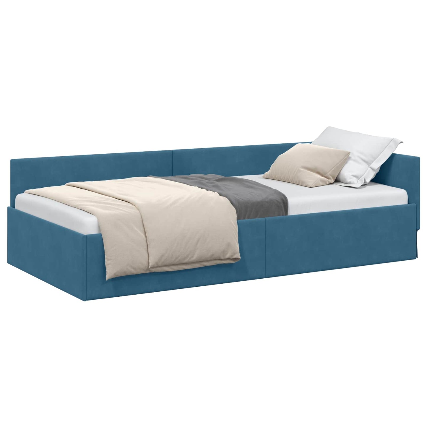 vidaXL Κρεβάτι Γωνίας Μπλε 100 x 200 cm Βελούδο