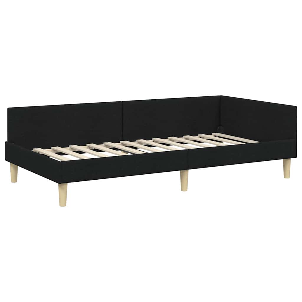 vidaXL Κρεβάτι Γωνίας Μαύρο 80 x 200 cm ύφασμα