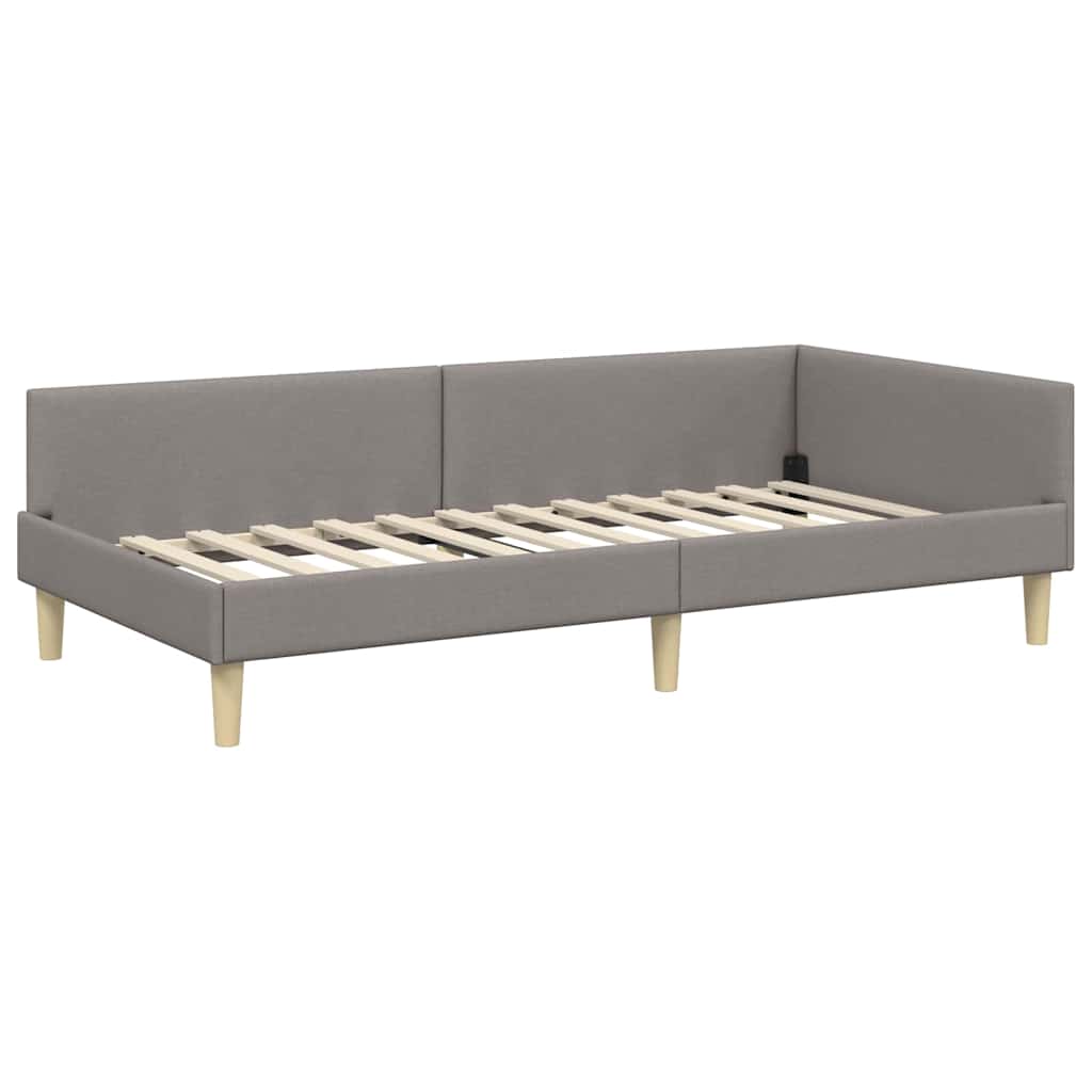 vidaXL Κρεβάτι Γωνίας Taupe 90 x 190 cm ύφασμα