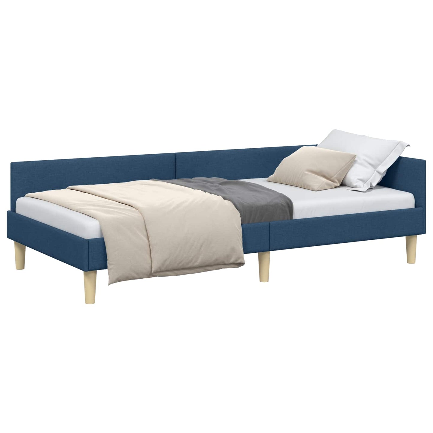 vidaXL Κρεβάτι Γωνίας Μπλε 90 x 190 cm ύφασμα