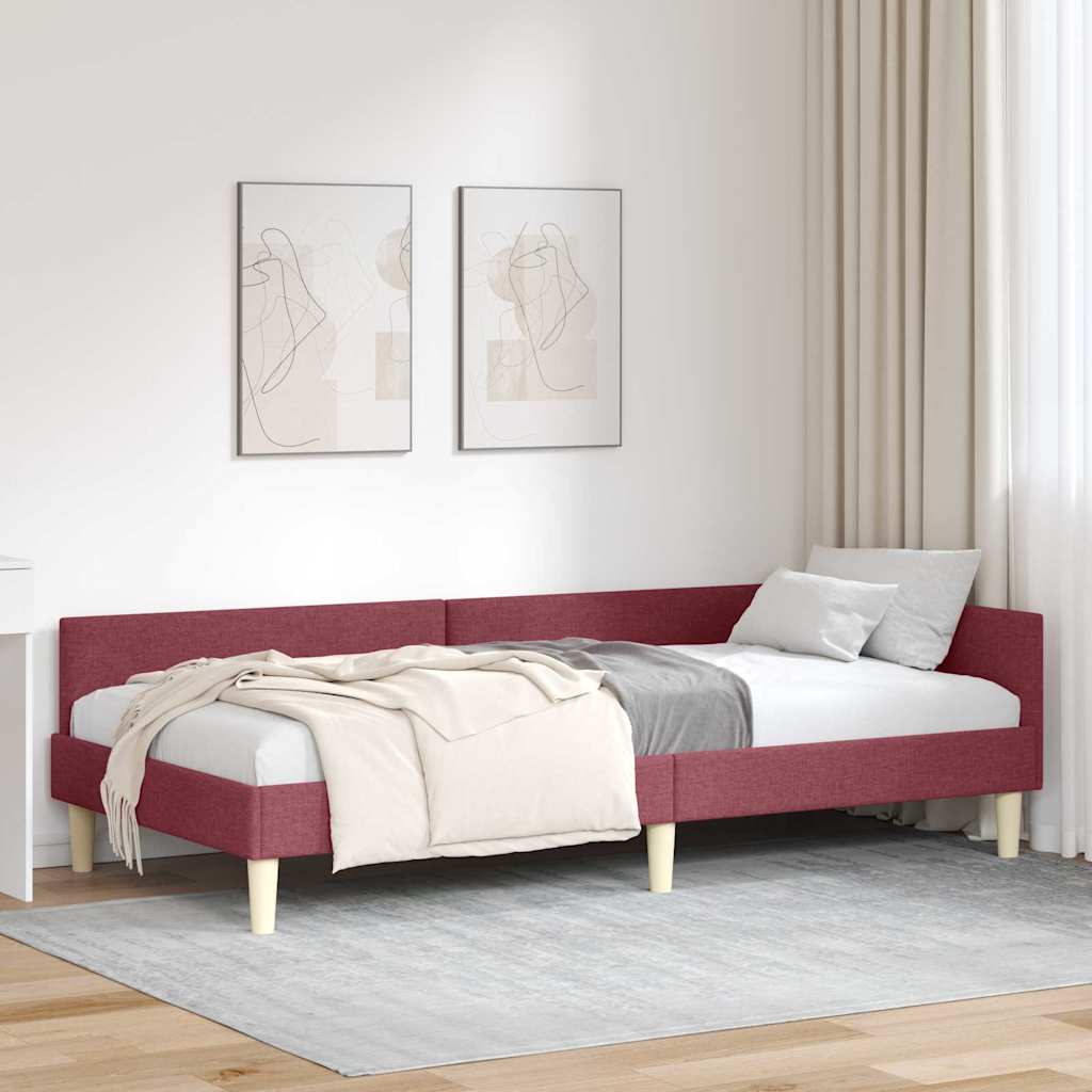 vidaXL Κρεβάτι Γωνίας Κόκκινο 90 x 200 cm ύφασμα