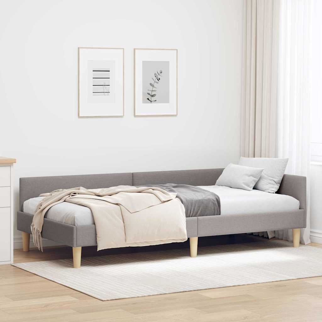 vidaXL Κρεβάτι Γωνίας Taupe 100 x 200 cm ύφασμα