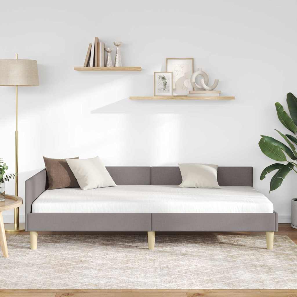 vidaXL Κρεβάτι Γωνίας Taupe 100 x 200 cm ύφασμα