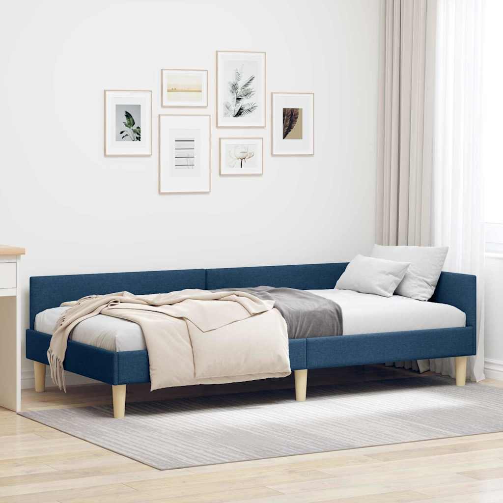 vidaXL Κρεβάτι Γωνίας Μπλε 100 x 200 cm ύφασμα