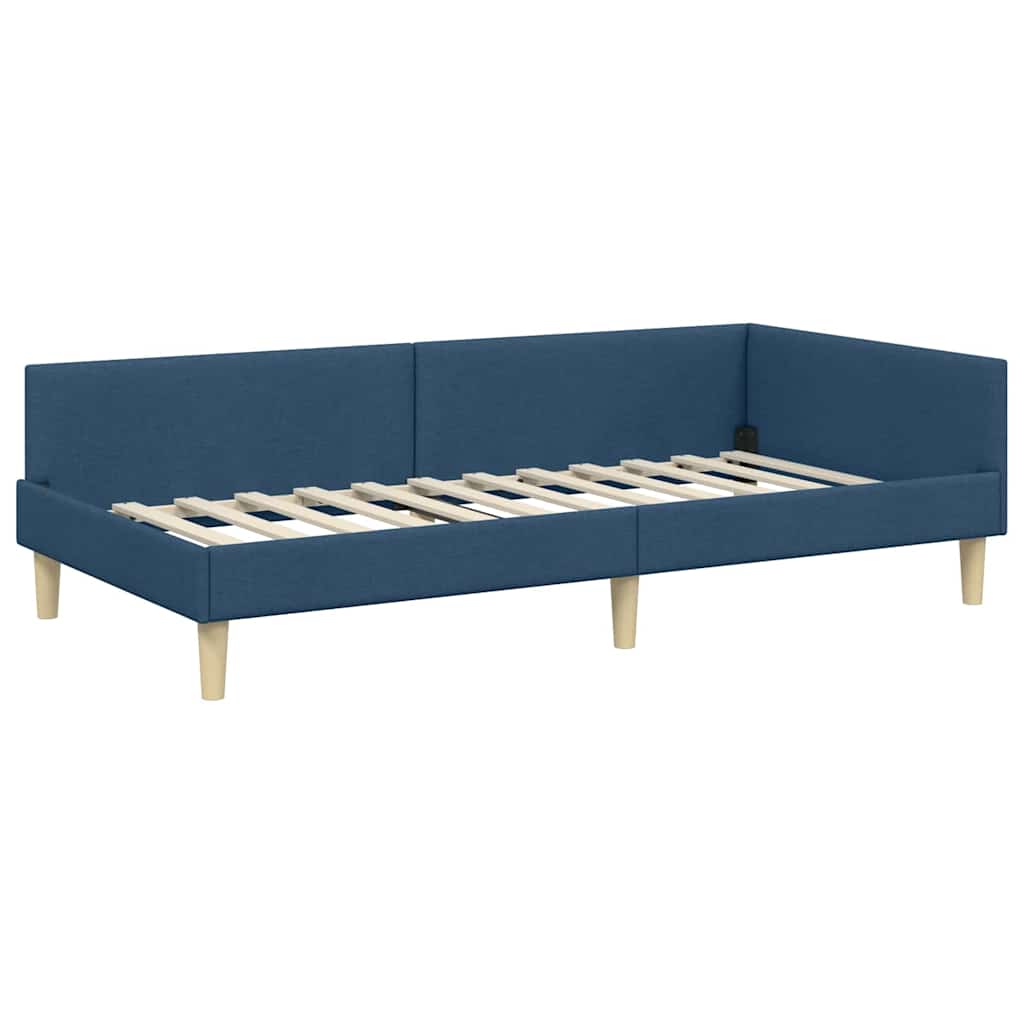 vidaXL Κρεβάτι Γωνίας Μπλε 100 x 200 cm ύφασμα