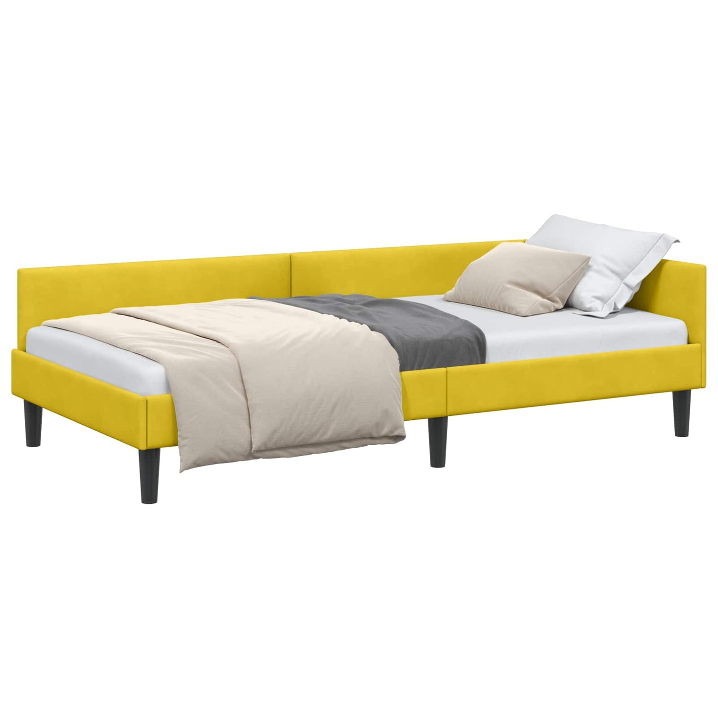 vidaXL Κρεβάτι Γωνίας Κίτρινο 80 x 200 cm Βελούδο
