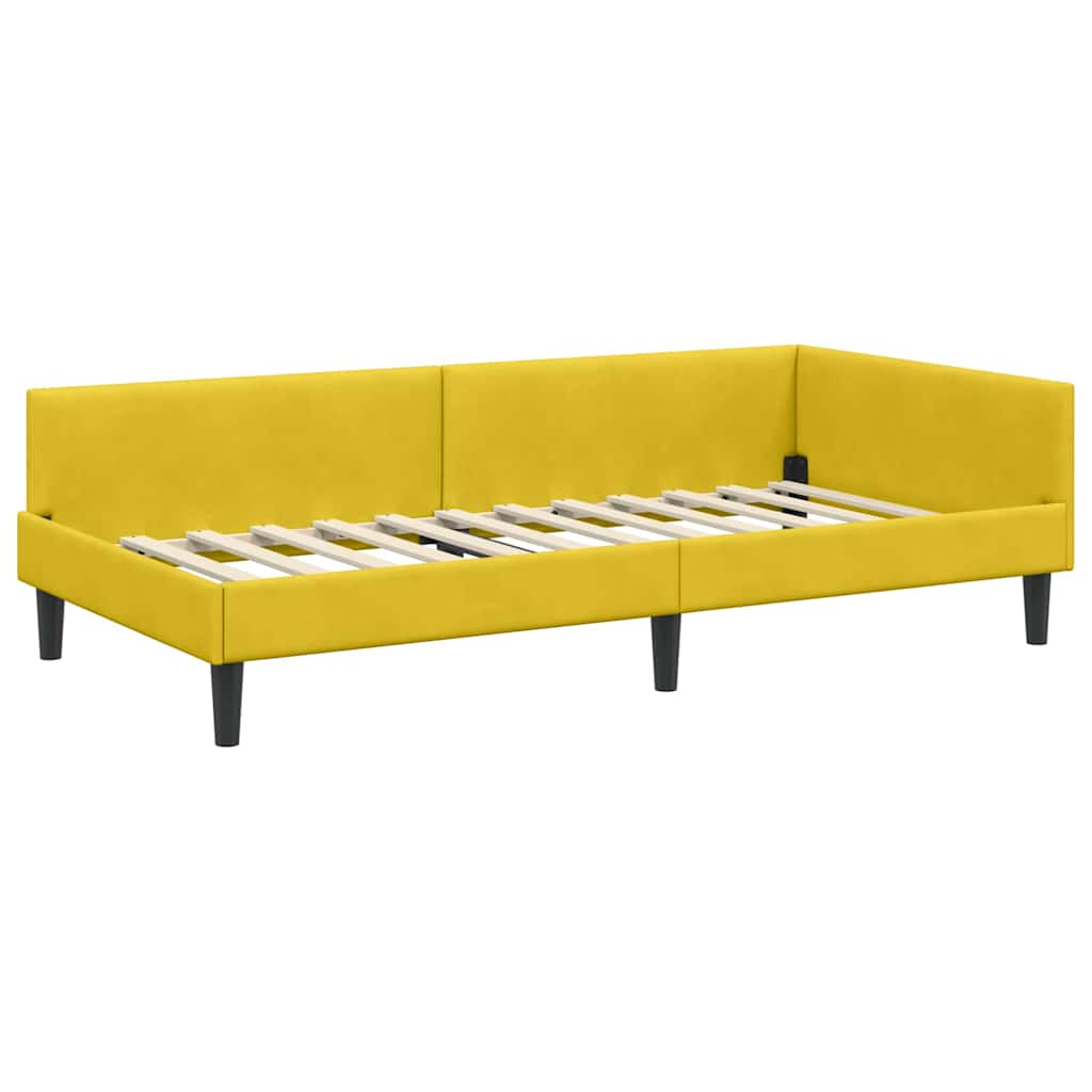 vidaXL Κρεβάτι Γωνίας Κίτρινο 90 x 190 cm Βελούδο