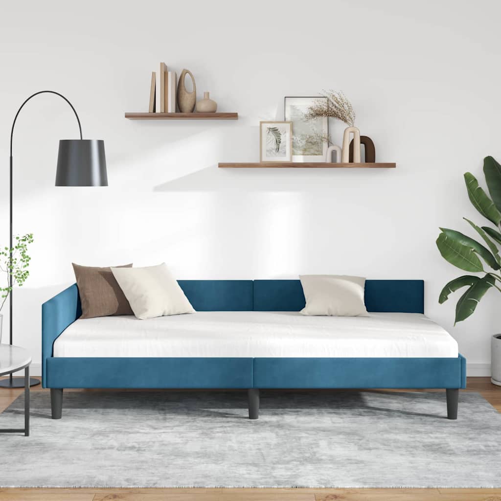 vidaXL Κρεβάτι Γωνίας Μπλε 90 x 200 cm Βελούδο