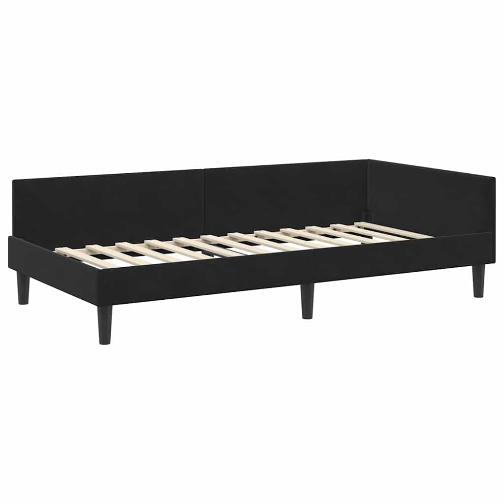 vidaXL Κρεβάτι Γωνίας Μαύρο 90 x 200 cm Βελούδο
