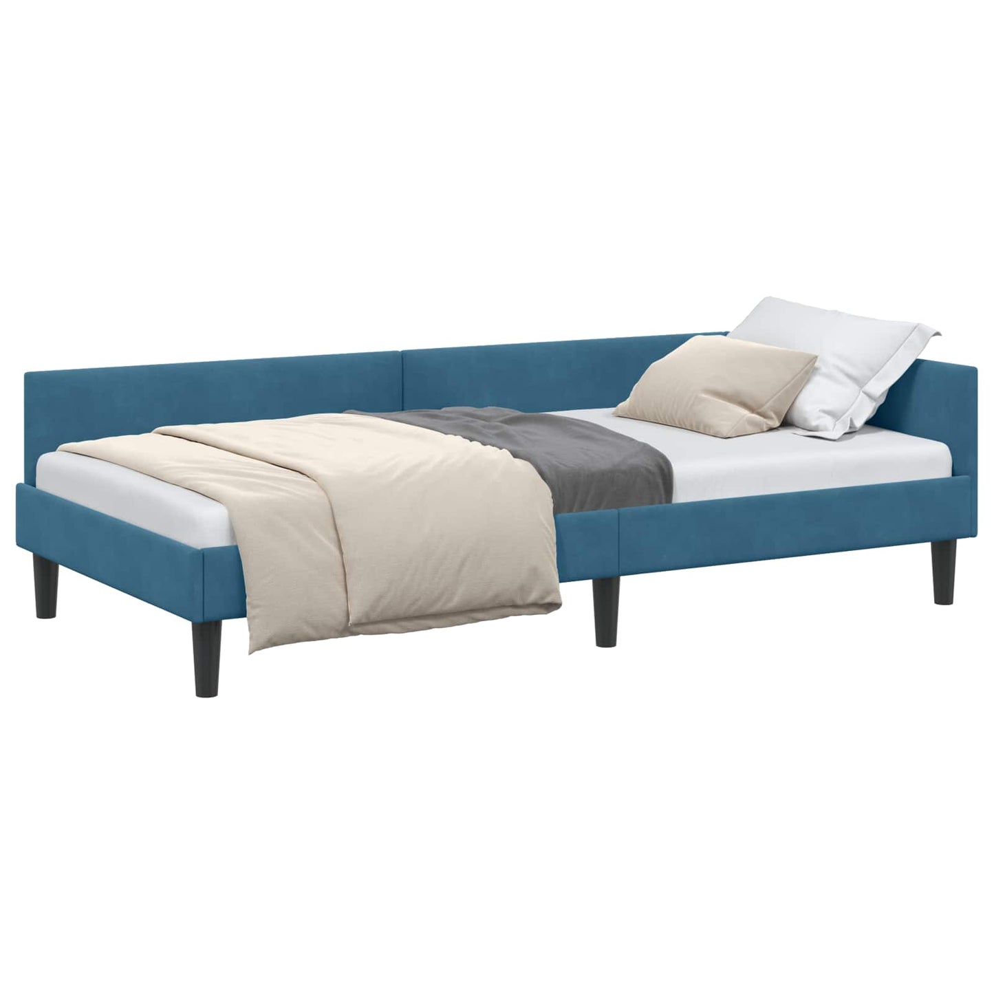 vidaXL Κρεβάτι Γωνίας Μπλε 100 x 200 cm Βελούδο