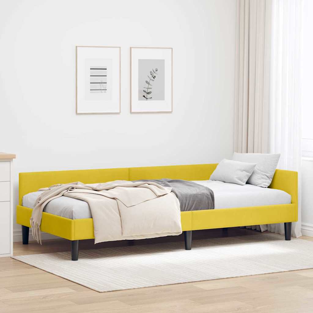 vidaXL Κρεβάτι Γωνίας Κίτρινο 100 x 200 cm Βελούδο