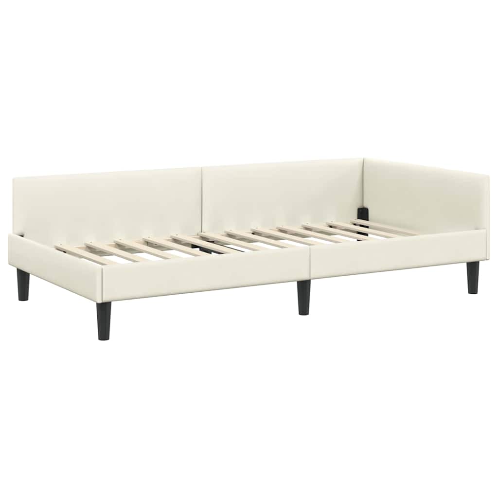 vidaXL Κρεβάτι Γωνίας Κρεμ 100 x 200 cm Βελούδο