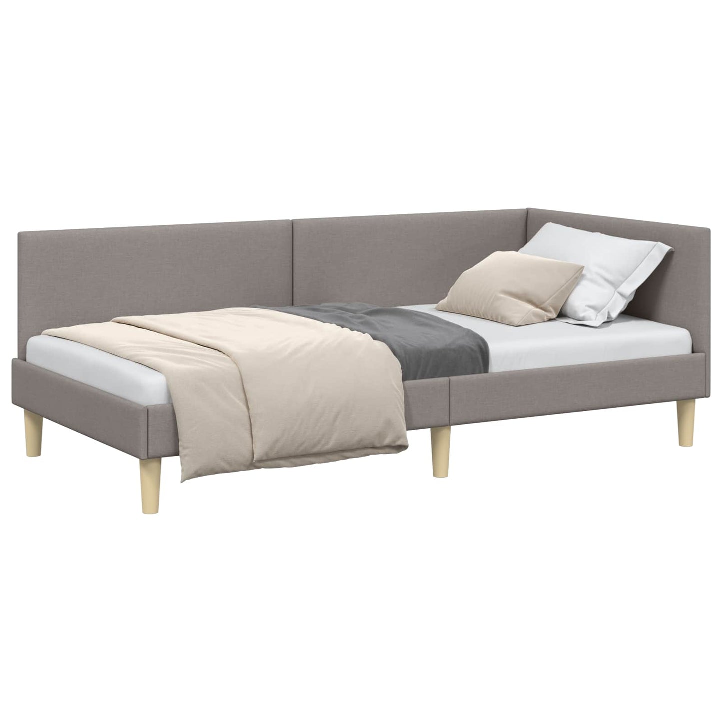 vidaXL Κρεβάτι Γωνίας Taupe 80 x 200 cm Ύφασμα