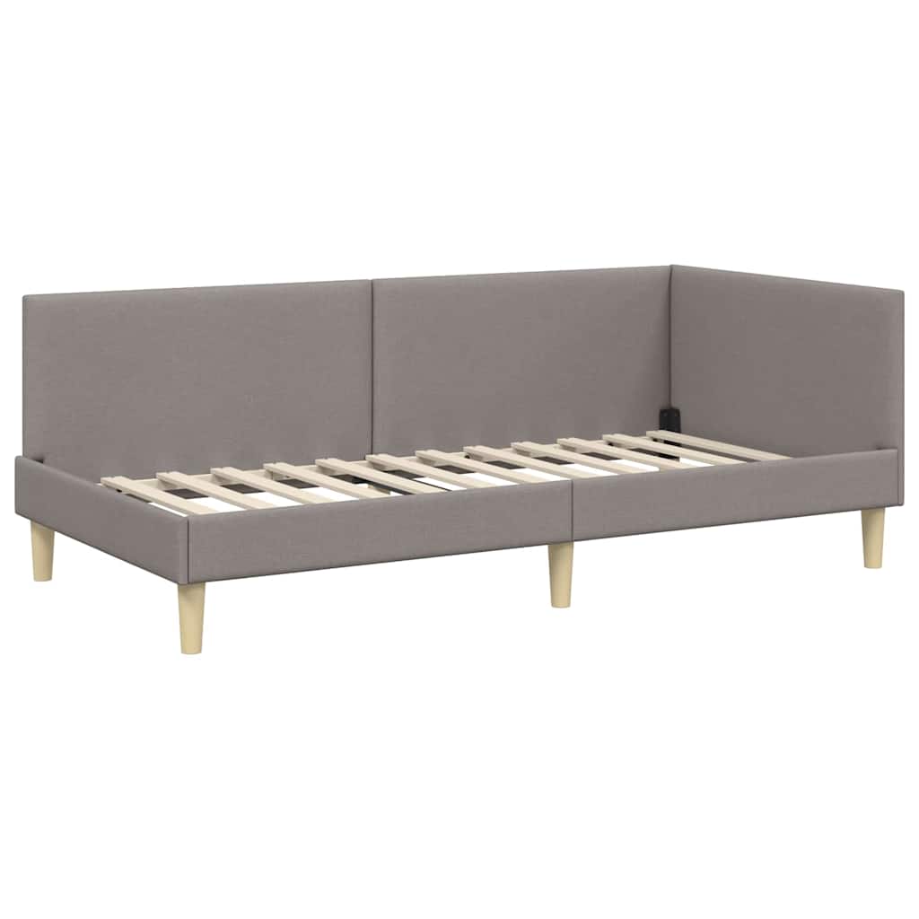 vidaXL Κρεβάτι Γωνίας Taupe 80 x 200 cm Ύφασμα