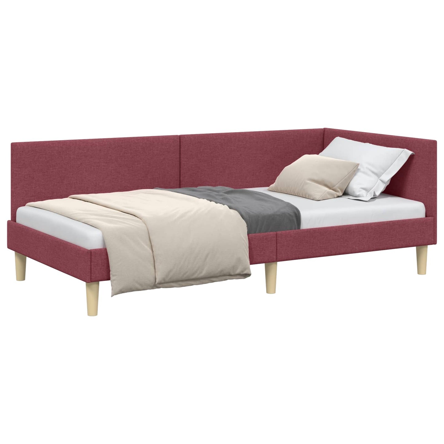 vidaXL Κρεβάτι Γωνίας Κόκκινο 100 x 200 cm Ύφασμα