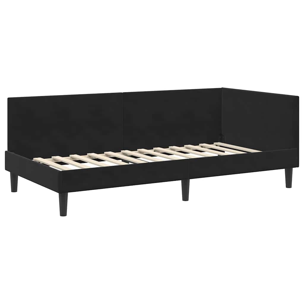 vidaXL Κρεβάτι Γωνίας Μαύρο 80 x 200 cm Βελούδο