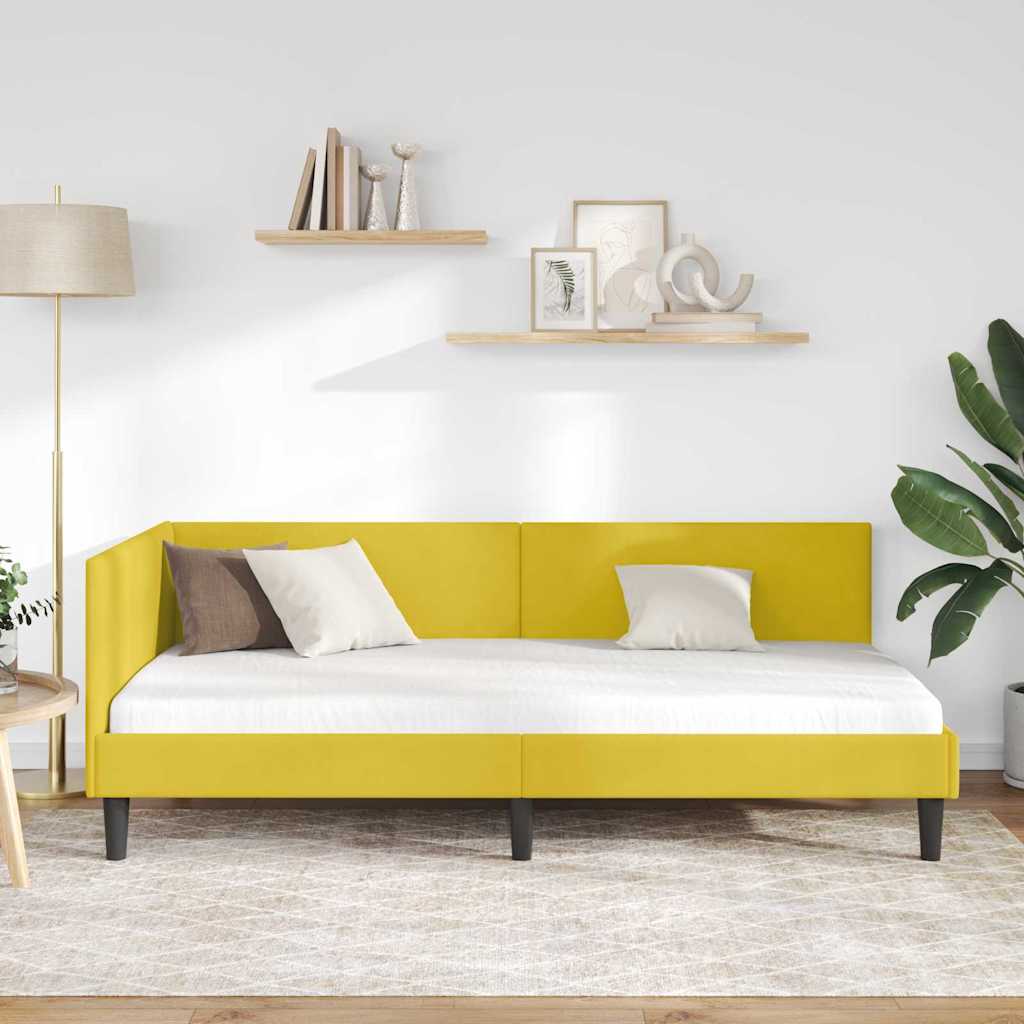 vidaXL Κρεβάτι Γωνίας Κίτρινο 80 x 200 cm Βελούδο