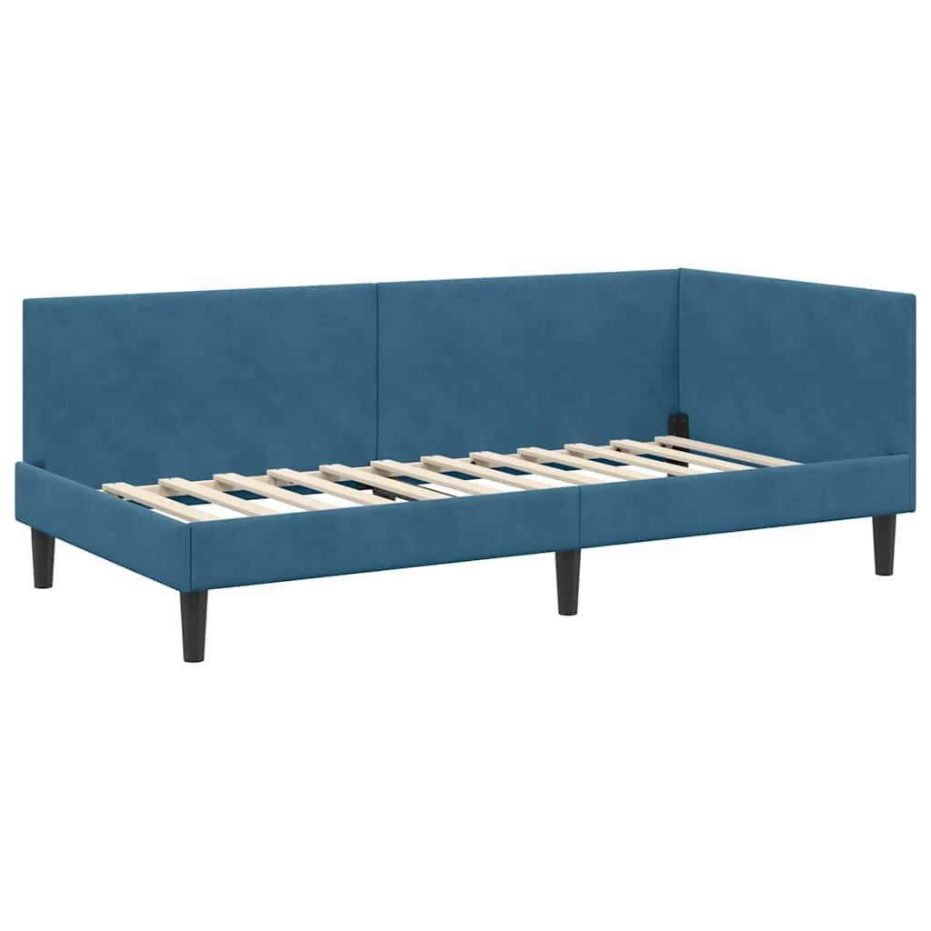 vidaXL Κρεβάτι Γωνίας Μπλε 90 x 190 cm Βελούδο