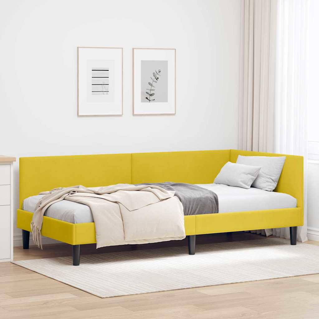 vidaXL Κρεβάτι Γωνίας Κίτρινο 90 x 200 cm Βελούδο
