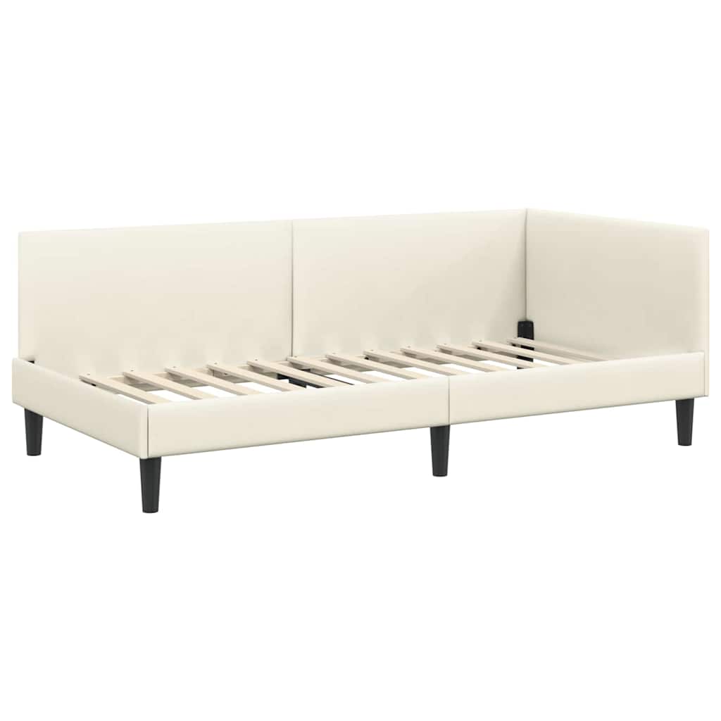 vidaXL Κρεβάτι Γωνίας Κρεμ 100 x 200 cm Βελούδο