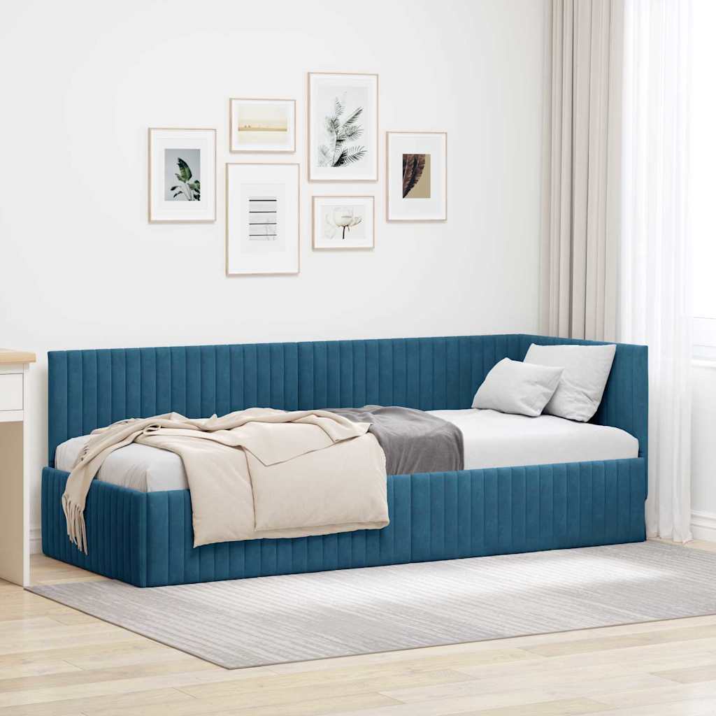 vidaXL Κρεβάτι Γωνίας Μπλε 80 x 200 cm Βελούδο
