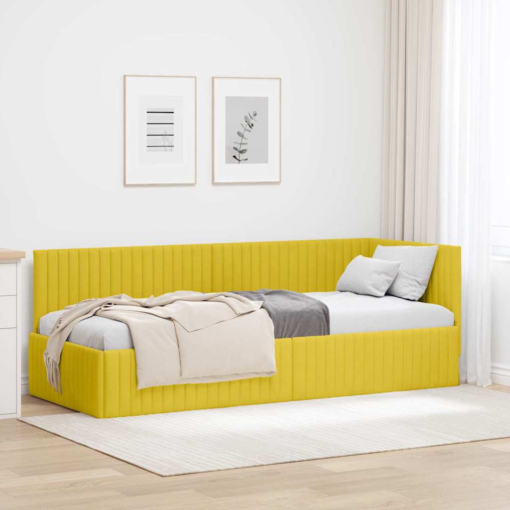 vidaXL Κρεβάτι Γωνίας Κίτρινο 80 x 200 cm Βελούδο