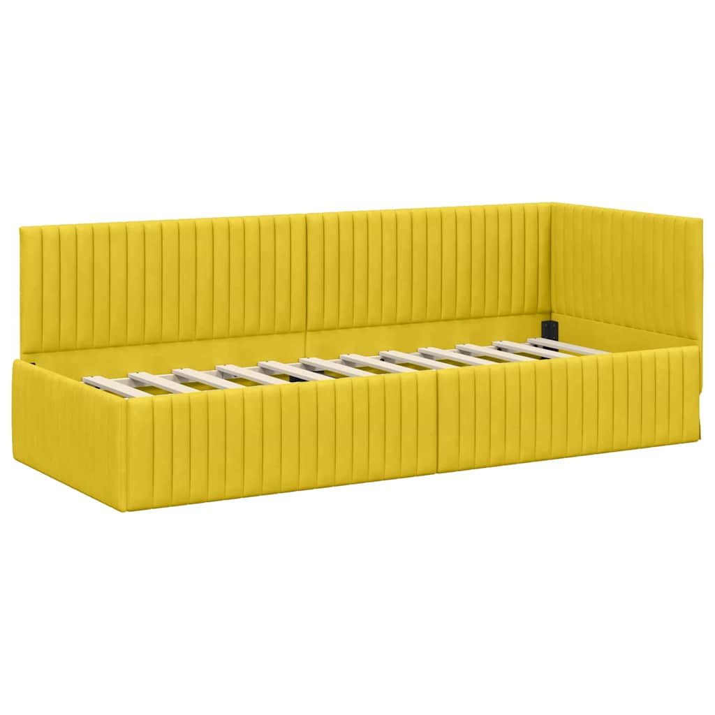 vidaXL Κρεβάτι Γωνίας Κίτρινο 80 x 200 cm Βελούδο
