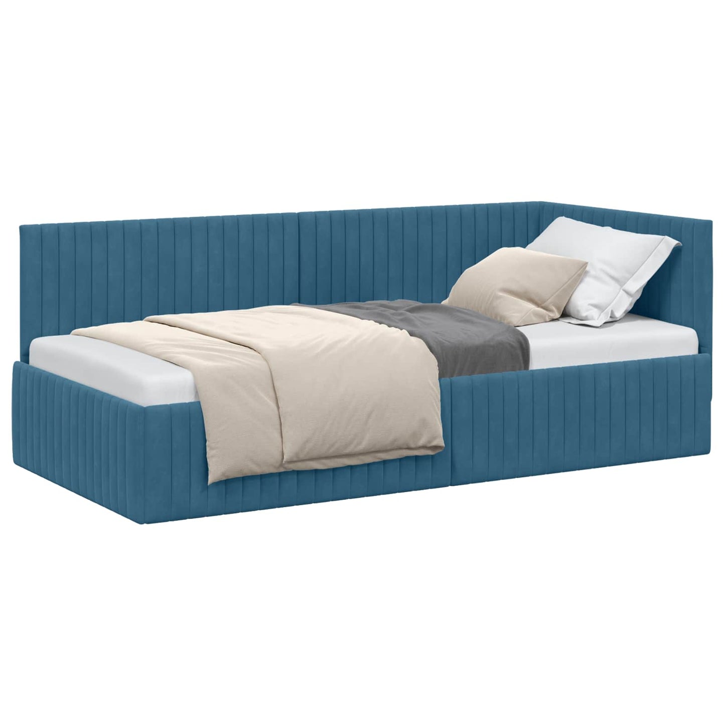 vidaXL Κρεβάτι Γωνίας Μπλε 90 x 200 cm Βελούδο