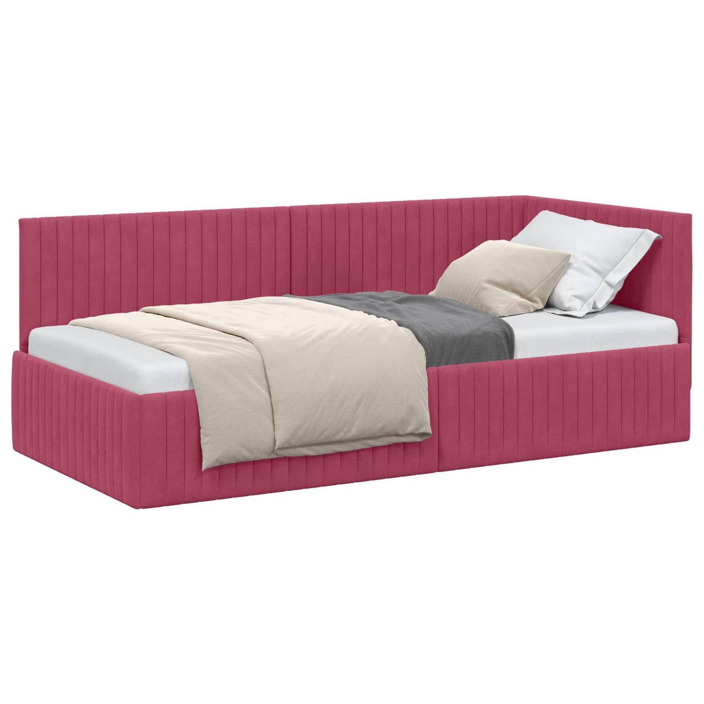 vidaXL Κρεβάτι Γωνίας Κόκκινο 90 x 200 cm Βελούδο