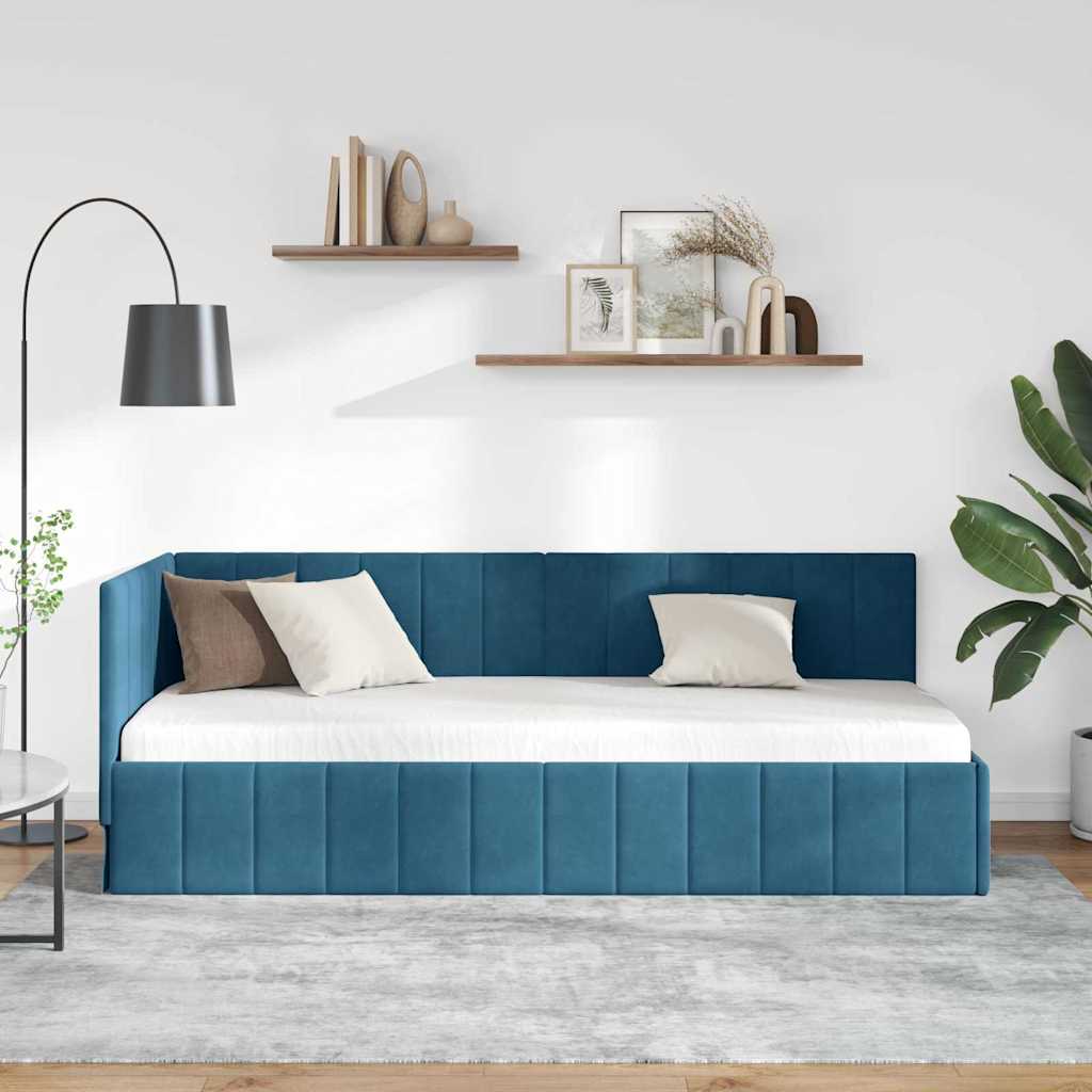vidaXL Κρεβάτι Γωνίας Μπλε 80 x 200 cm Βελούδο