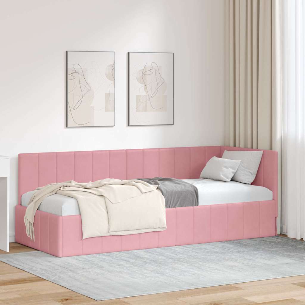 vidaXL Κρεβάτι Γωνίας Ροζ 80 x 200 cm Βελούδο