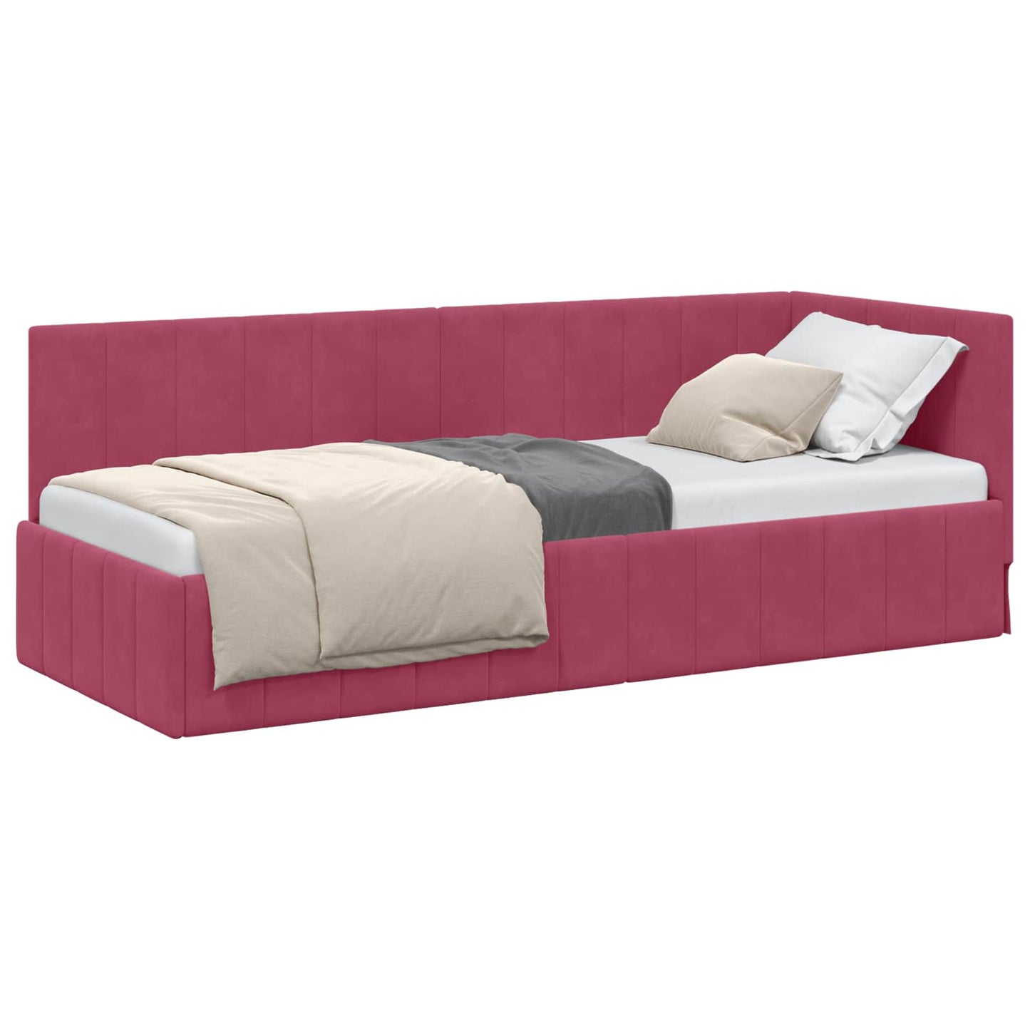 vidaXL Κρεβάτι Γωνίας Κόκκινο 80 x 200 cm Βελούδο
