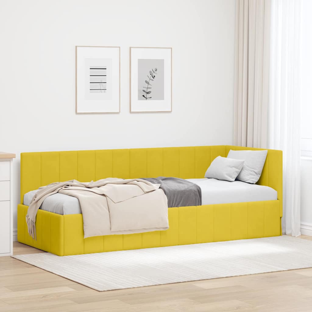 vidaXL Κρεβάτι Γωνίας Κίτρινο 80 x 200 cm Βελούδο
