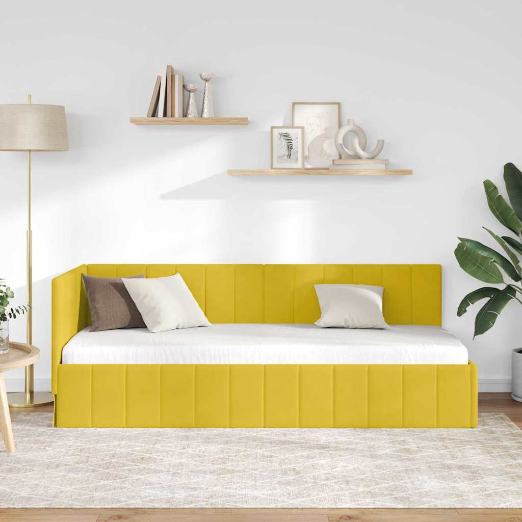 vidaXL Κρεβάτι Γωνίας Κίτρινο 80 x 200 cm Βελούδο