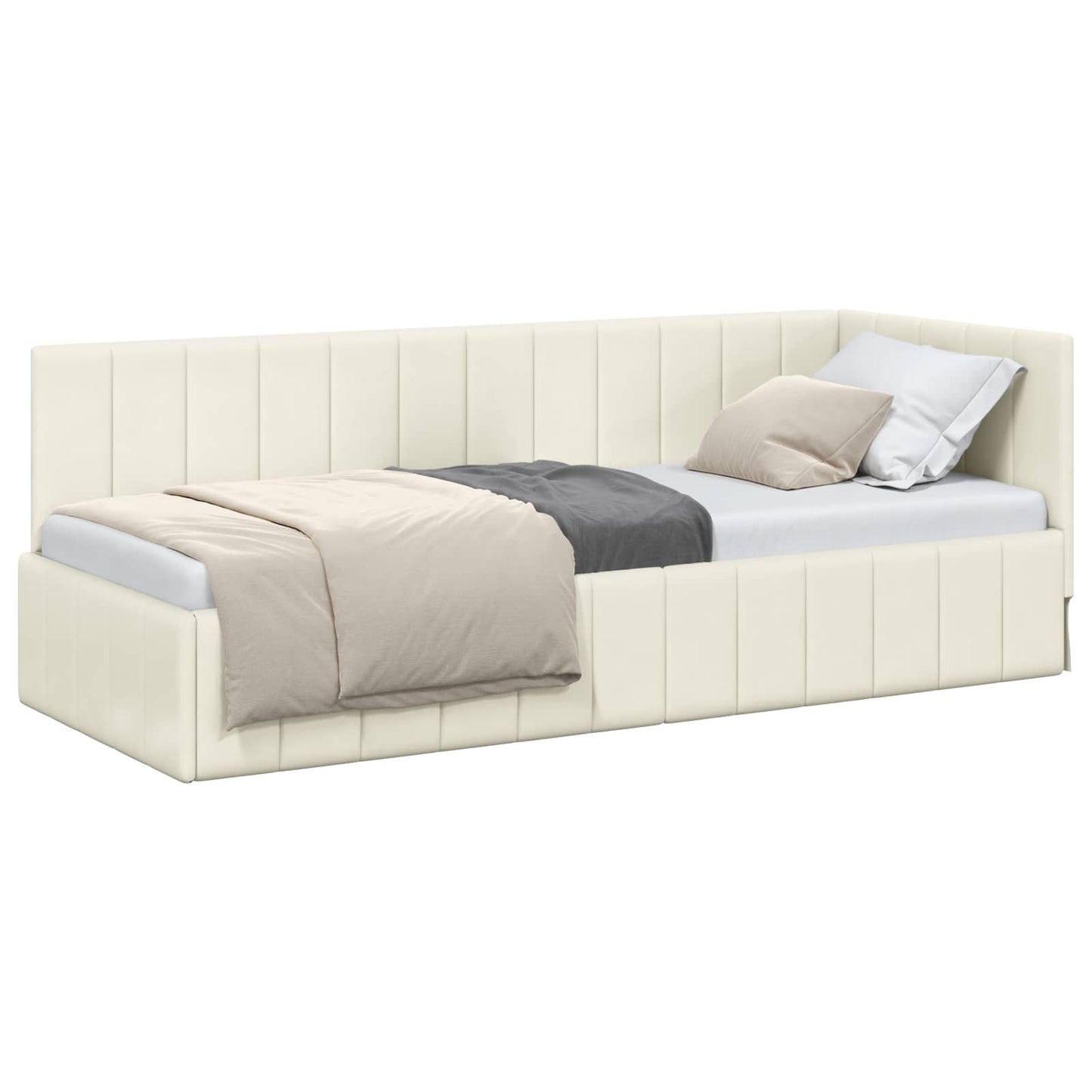 vidaXL Κρεβάτι Γωνίας Κρεμ 80 x 200 cm Βελούδο