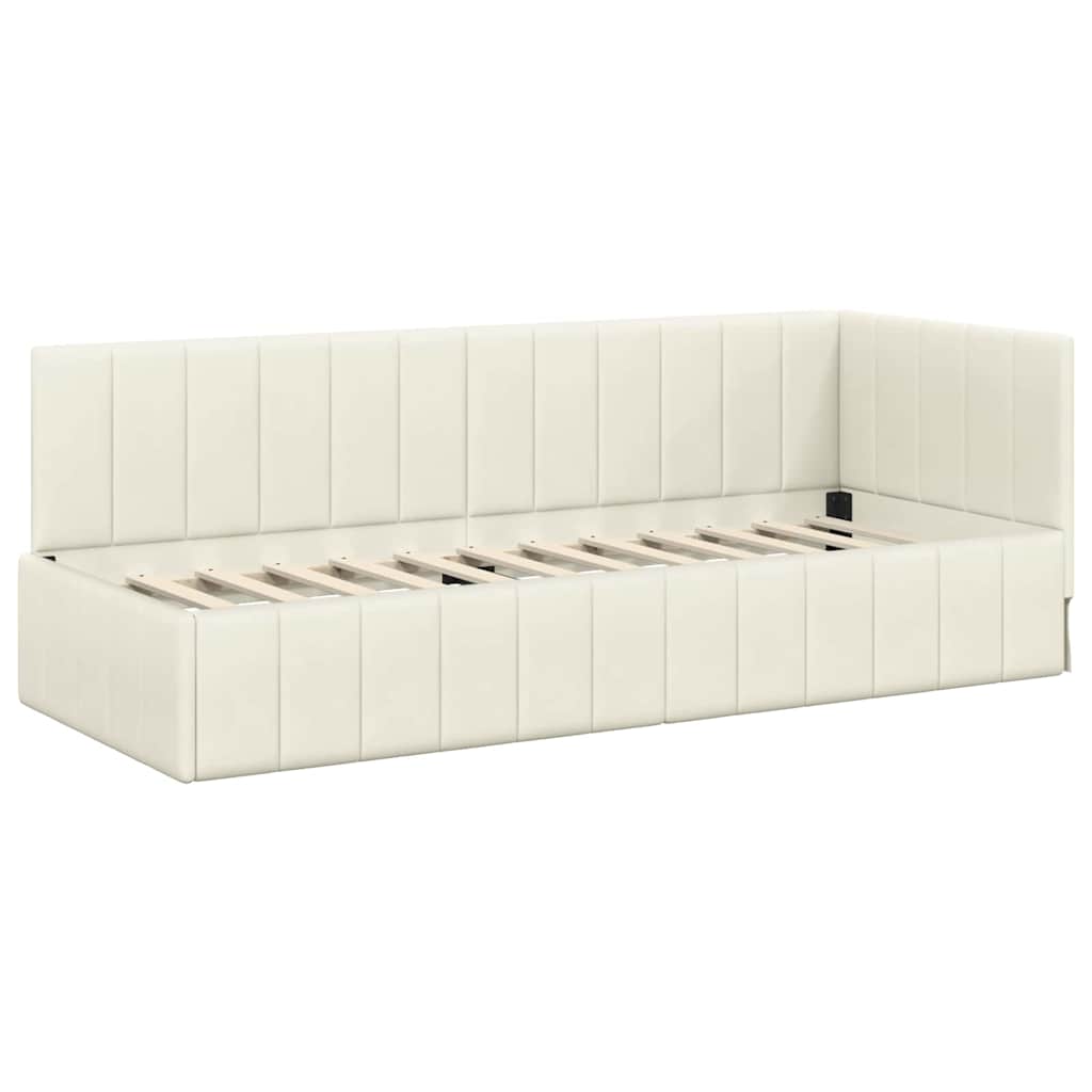 vidaXL Κρεβάτι Γωνίας Κρεμ 80 x 200 cm Βελούδο