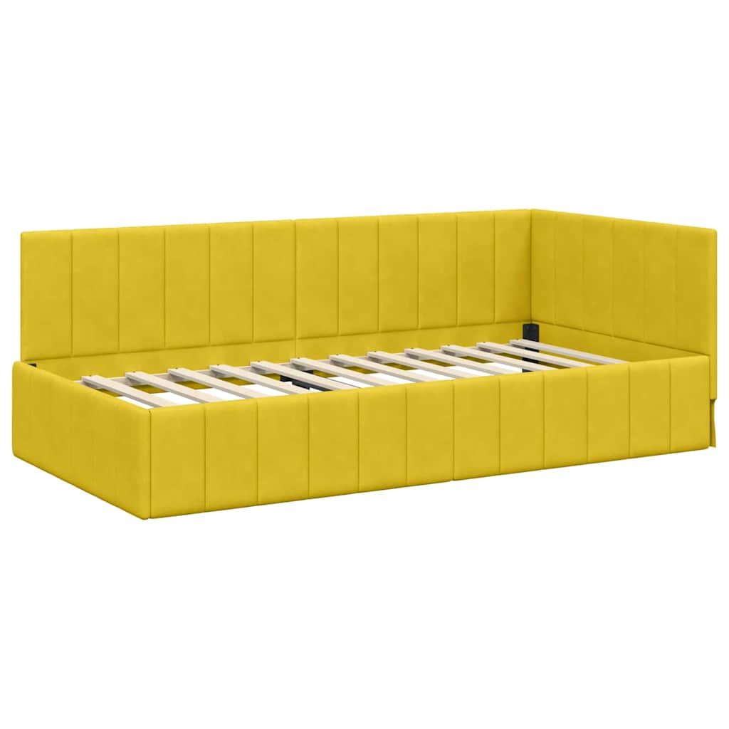 vidaXL Κρεβάτι Γωνίας Κίτρινο 100 x 200 cm Βελούδο