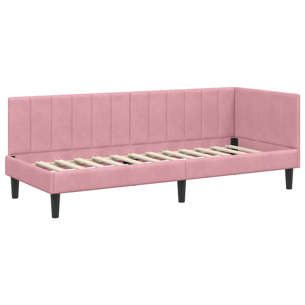 vidaXL Κρεβάτι Γωνίας Ροζ 80 x 200 cm Βελούδο