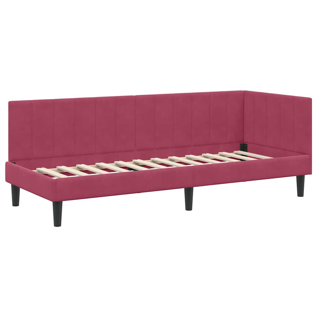 vidaXL Κρεβάτι Γωνίας Κόκκινο 80 x 200 cm Βελούδο