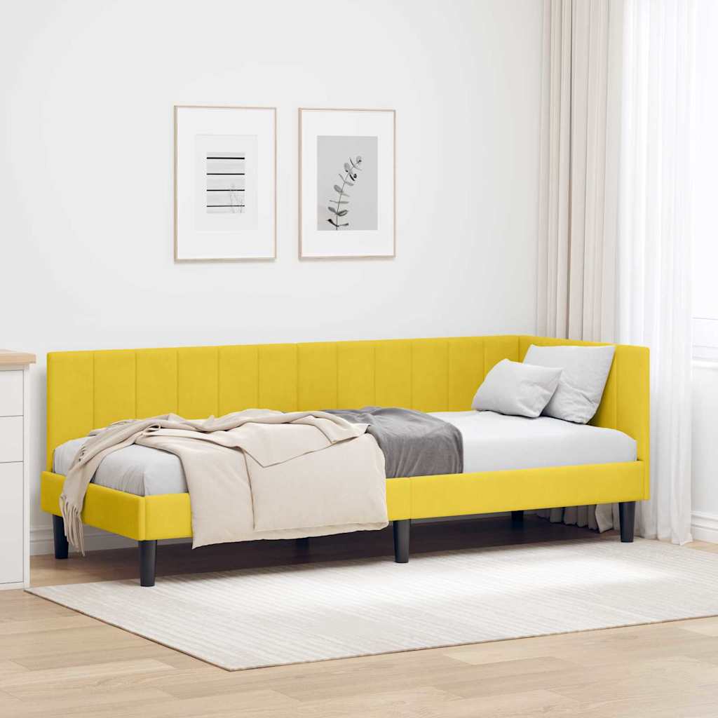 vidaXL Κρεβάτι Γωνίας Κίτρινο 80 x 200 cm Βελούδο