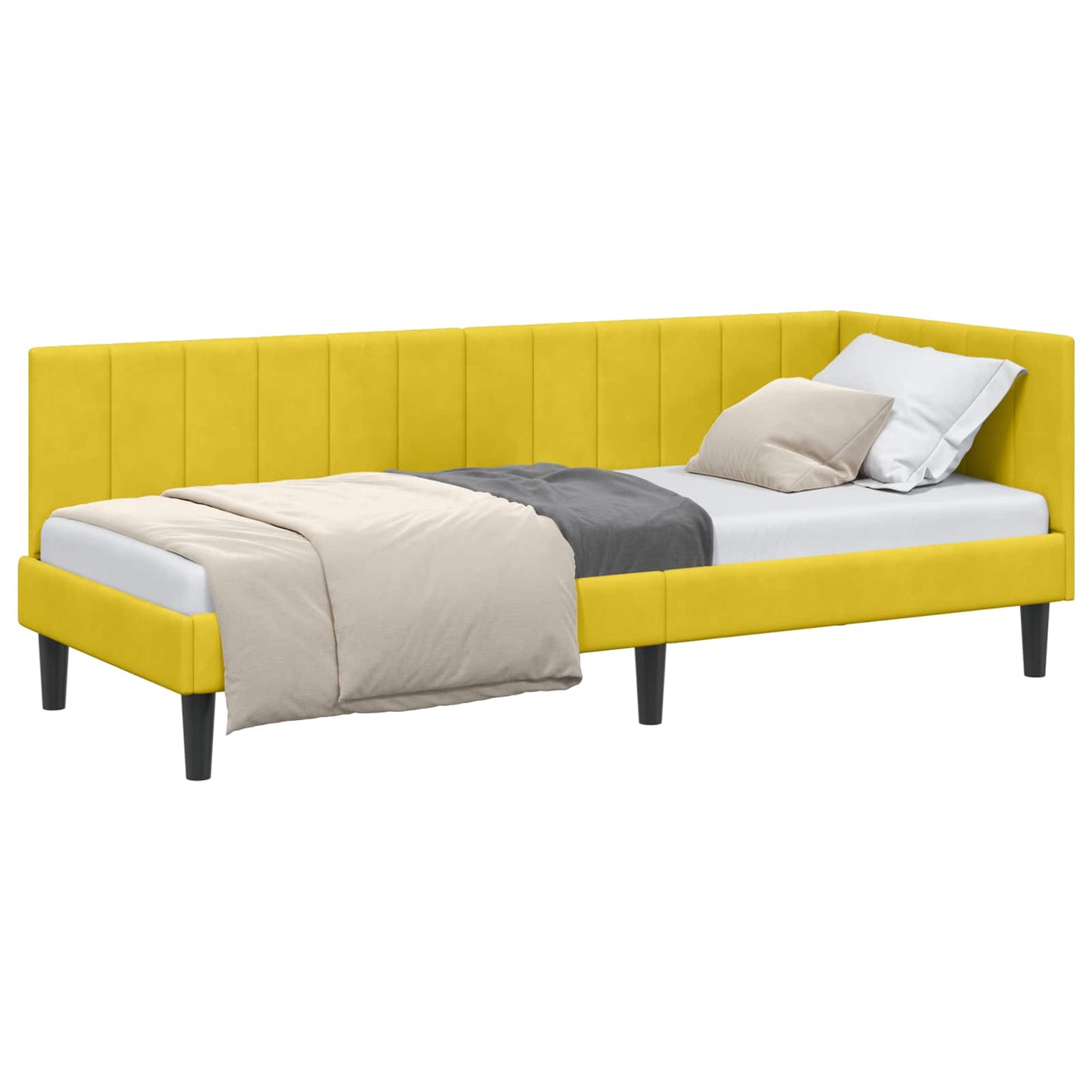 vidaXL Κρεβάτι Γωνίας Κίτρινο 80 x 200 cm Βελούδο