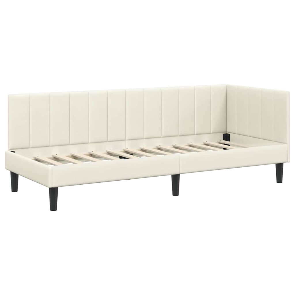 vidaXL Κρεβάτι Γωνίας Κρεμ 80 x 200 cm Βελούδο
