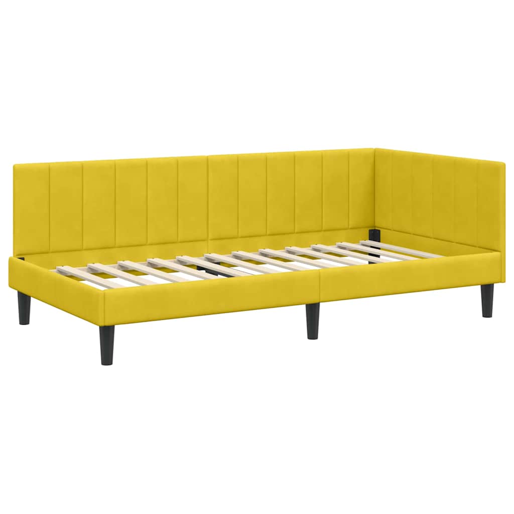 vidaXL Κρεβάτι Γωνίας Κίτρινο 90 x 200 cm Βελούδο