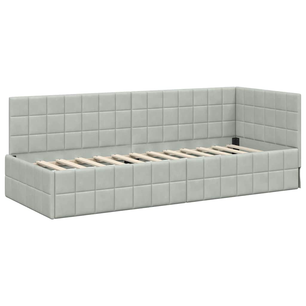 vidaXL Κρεβάτι Γωνίας Ανοιχτό γκρι 80 x 200 cm Βελούδο