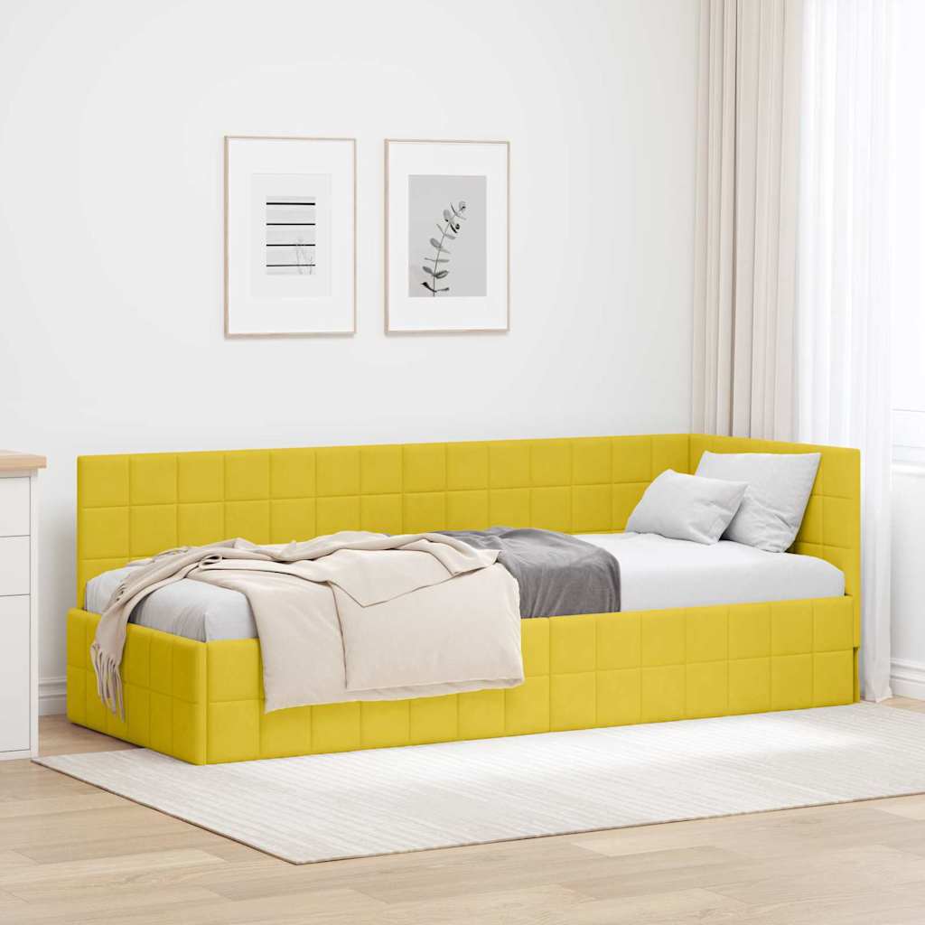 vidaXL Κρεβάτι Γωνίας Κίτρινο 80 x 200 cm Βελούδο