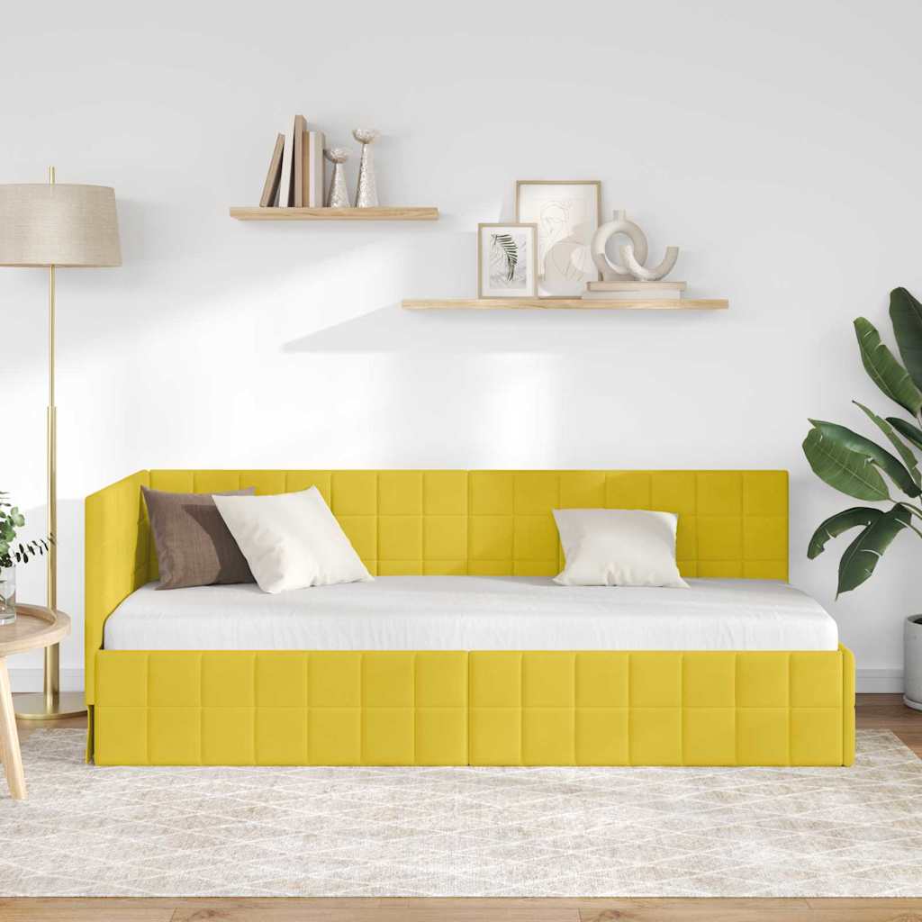 vidaXL Κρεβάτι Γωνίας Κίτρινο 80 x 200 cm Βελούδο
