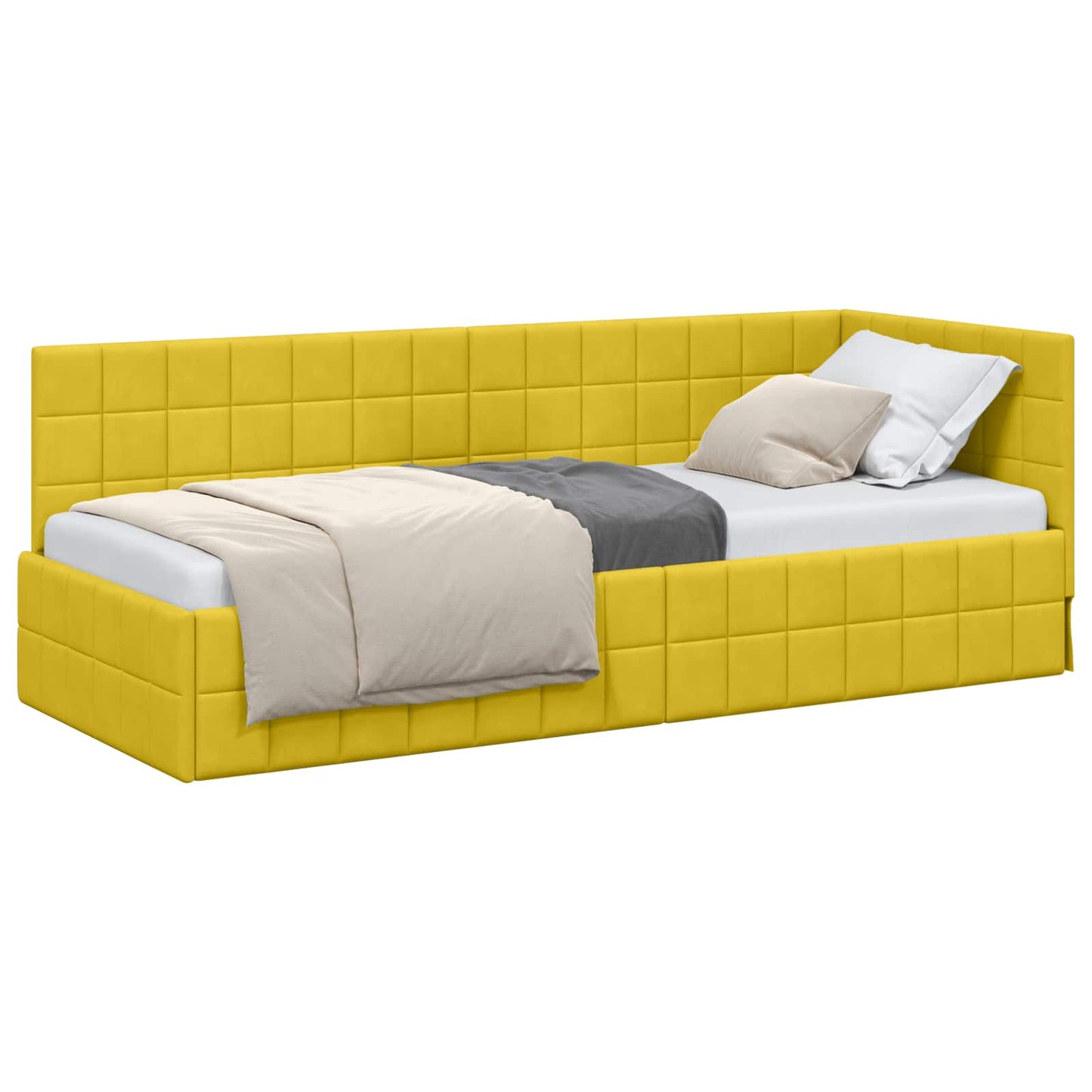 vidaXL Κρεβάτι Γωνίας Κίτρινο 80 x 200 cm Βελούδο