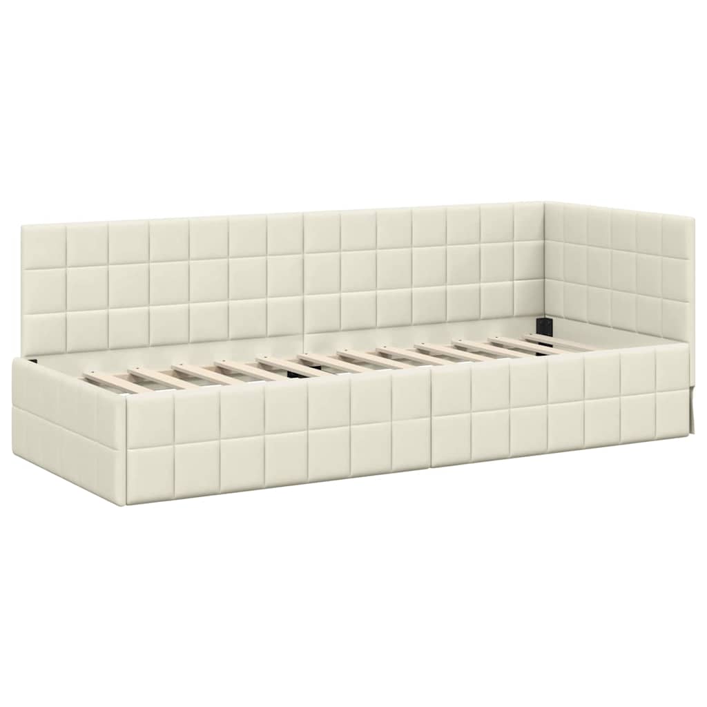 vidaXL Κρεβάτι Γωνίας Κρεμ 80 x 200 cm Βελούδο
