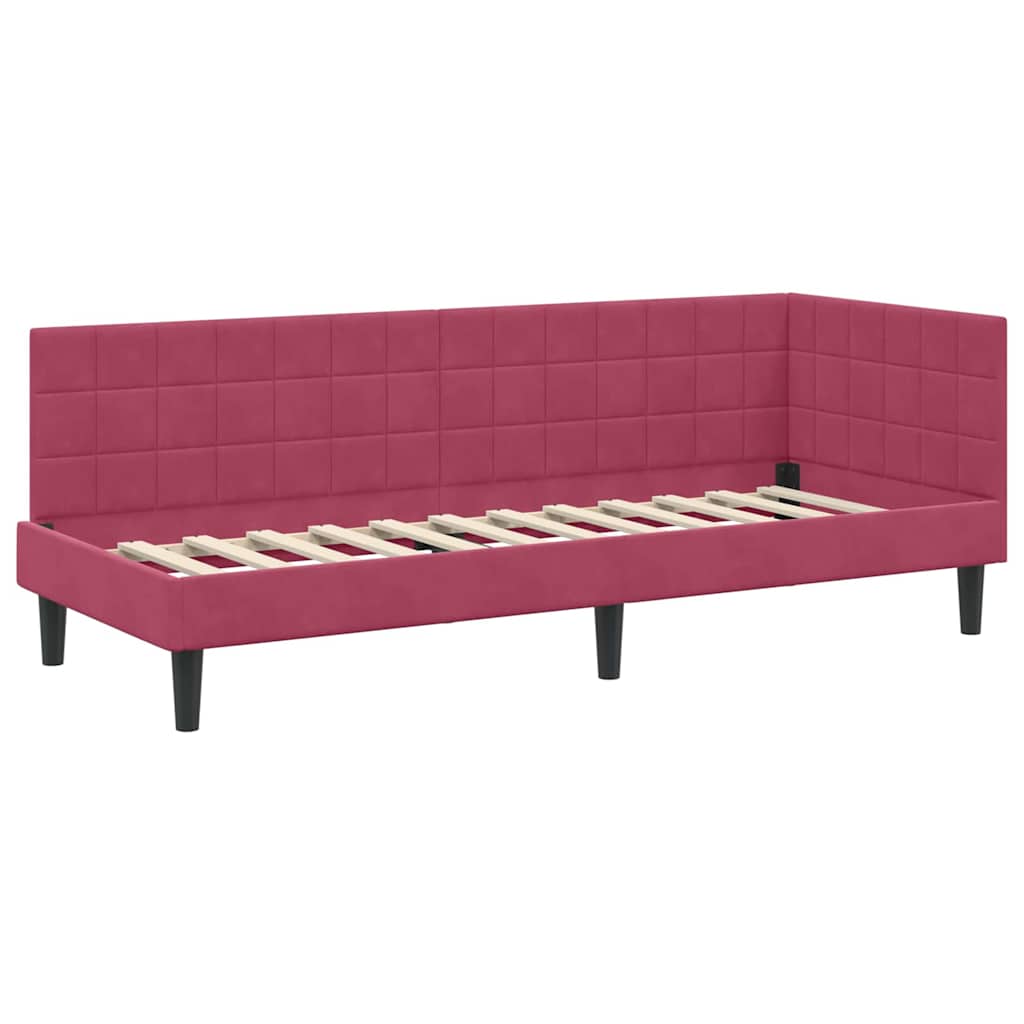 vidaXL Κρεβάτι Γωνίας Κόκκινο 80 x 200 cm Βελούδο