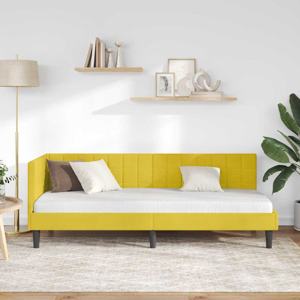 vidaXL Κρεβάτι Γωνίας Κίτρινο 80 x 200 cm Βελούδο